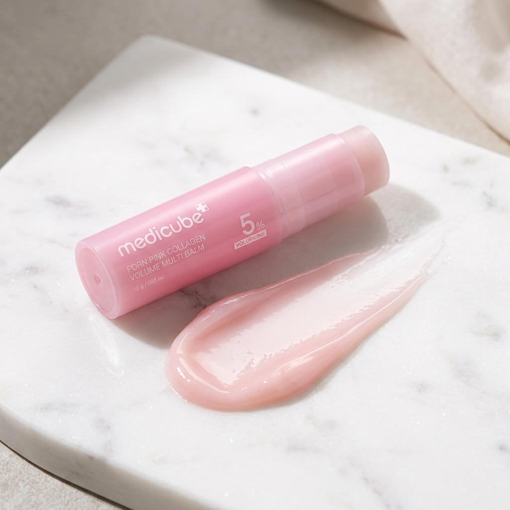 Medicube pink collagen balm with swatch